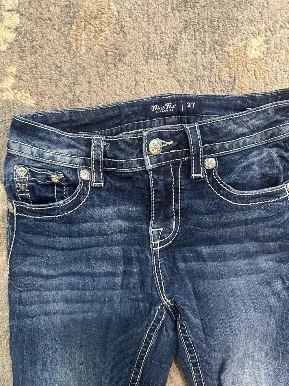 Miss Me Low Rise Ankle Skinny Jeans Dark Wash Women’s Size 27